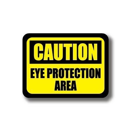 Ergomat 12in x 12in RECTANGLE SIGNS - CAUTION EYE PROTECTION AREA DSV-SIGN 144 #2404 -UEN